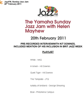 Brit Jazz Week - Jazz FM  Sunday Jazz Jam - 20th February 2011
