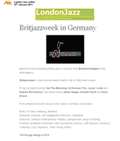 Brit Jazz Week - London Jazz online - 19th January 2011